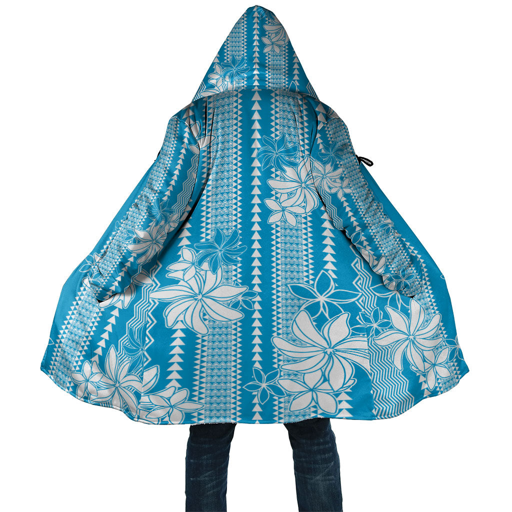 Hawaii Kakau Tribal Cloak With Blue Tiare