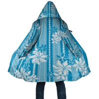 Hawaii Kakau Tribal Cloak With Blue Tiare