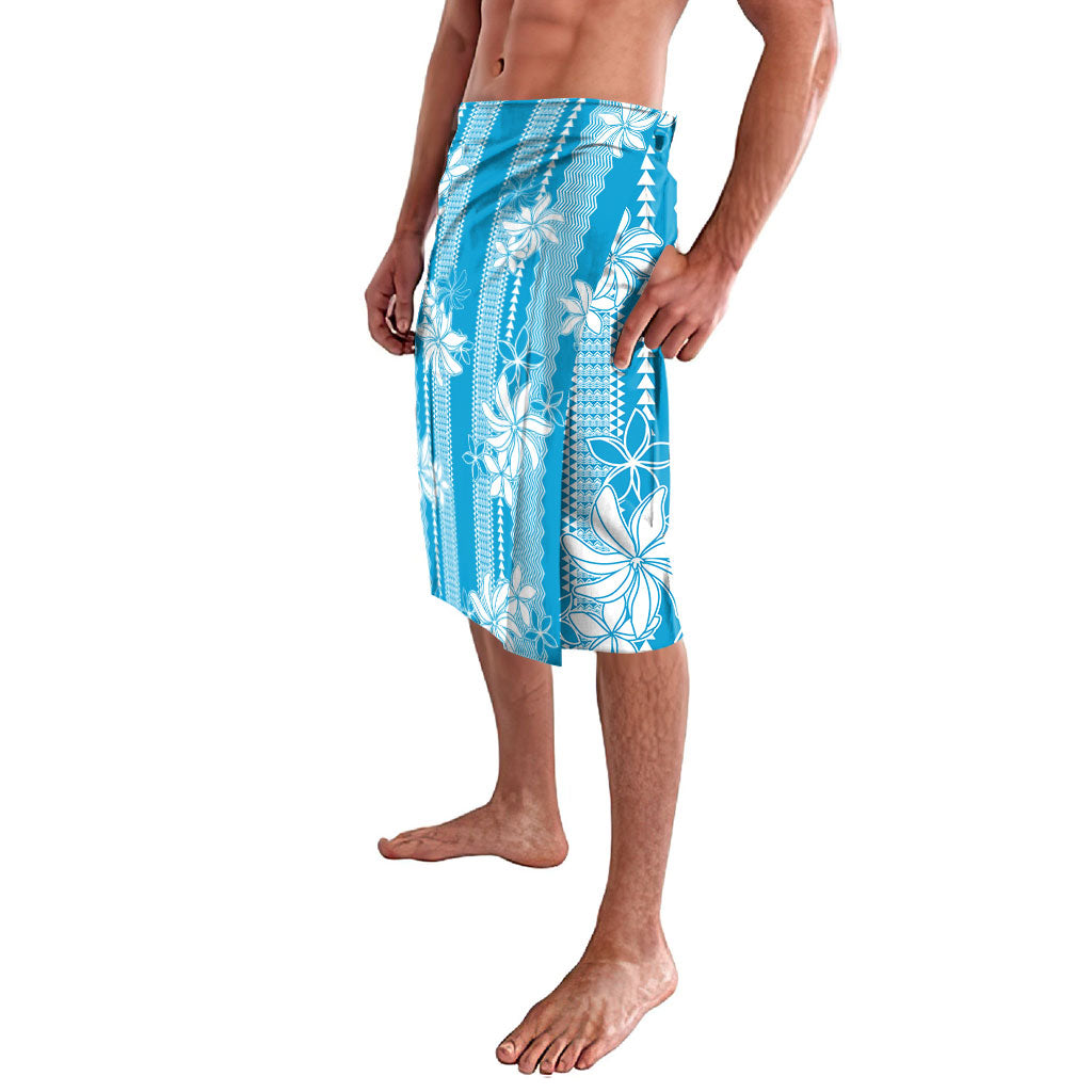 Hawaii Kakau Tribal Lavalava With Blue Tiare
