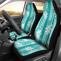 Hawaii Kakau Tribal Car Seat Cover With Teal Tiare