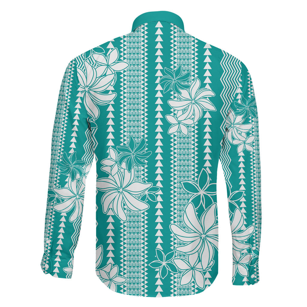 Hawaii Kakau Tribal Family Matching Summer Maxi Dress and Hawaiian Shirt With Teal Tiare