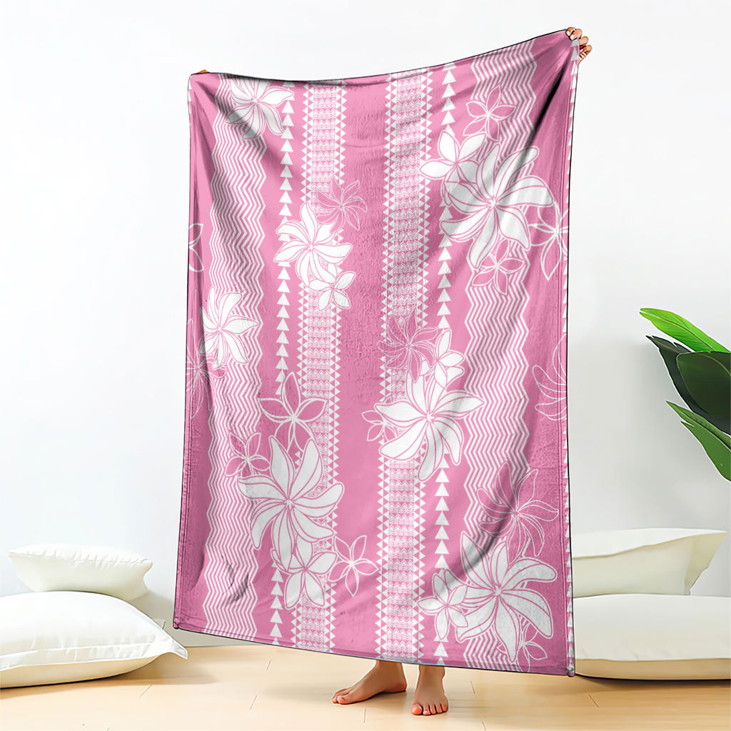 Hawaii Kakau Tribal Blanket With Pink Tiare
