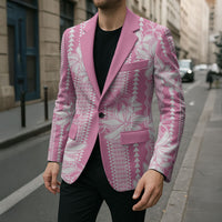 Hawaii Kakau Tribal Blazer With Pink Tiare