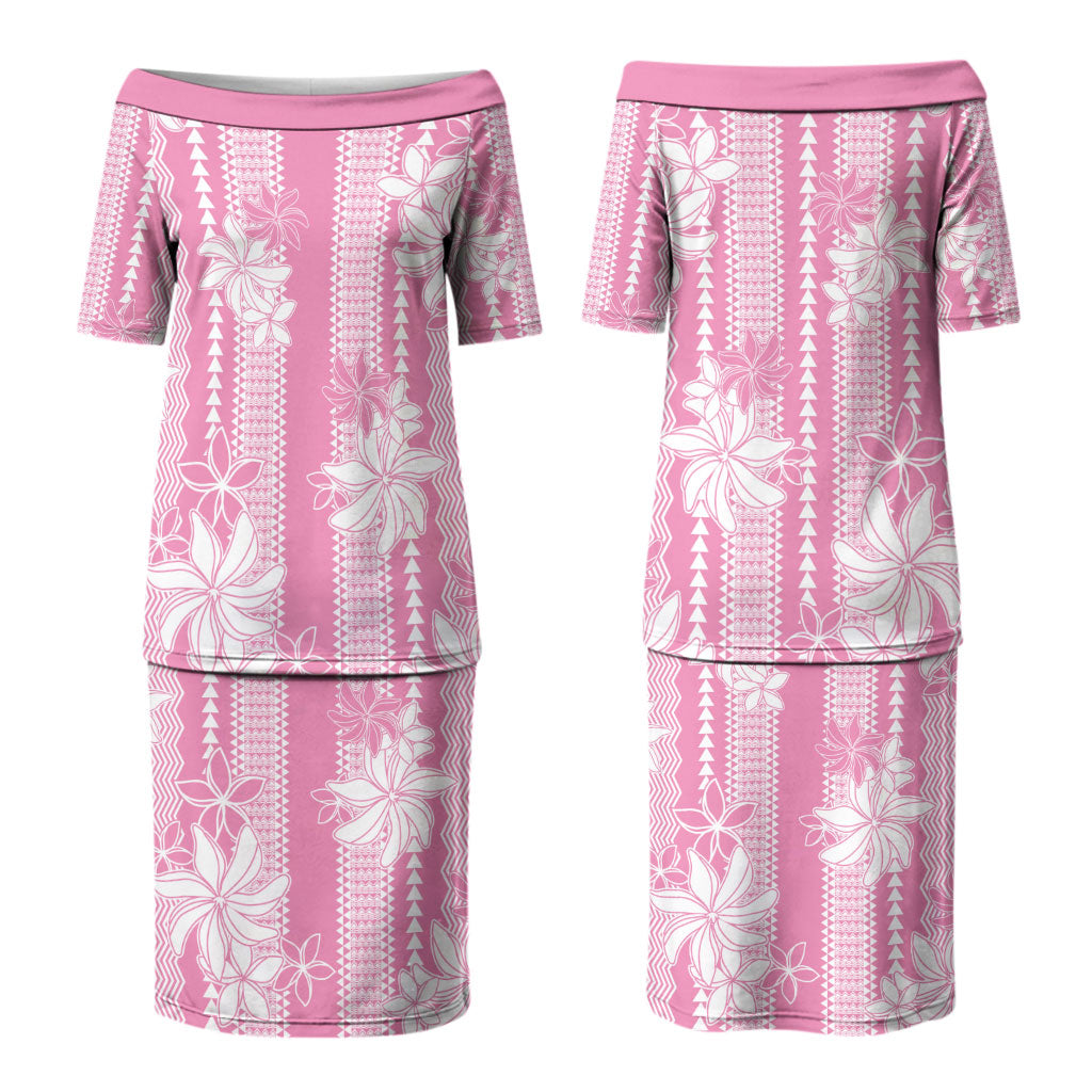 Hawaii Kakau Tribal Couples Matching Puletasi and Hawaiian Shirt With Pink Tiare LT05 - Polynesian Pride