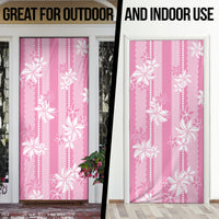 Hawaii Kakau Tribal Door Cover With Pink Tiare