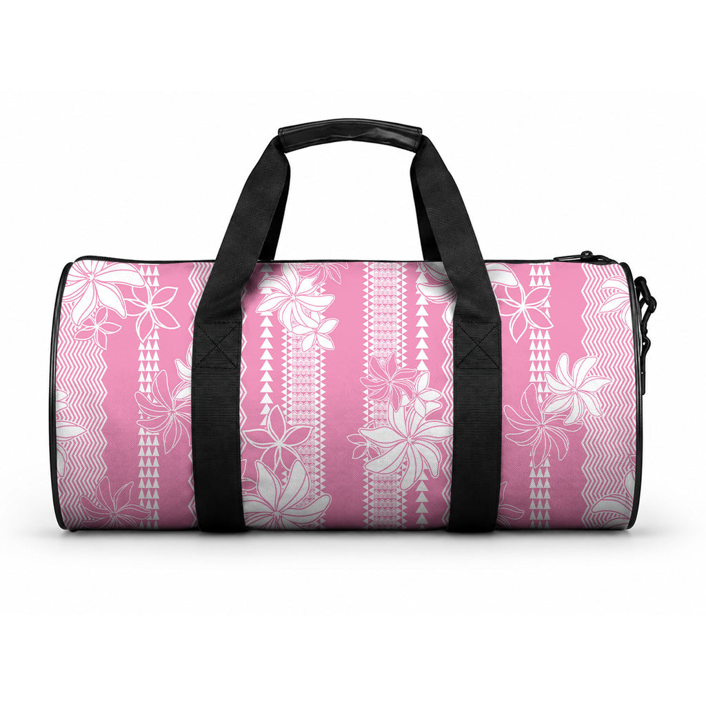 Hawaii Kakau Tribal Duffle Bag With Pink Tiare LT05 One size Pink - Polynesian Pride