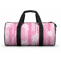 Hawaii Kakau Tribal Duffle Bag With Pink Tiare LT05 One size Pink - Polynesian Pride