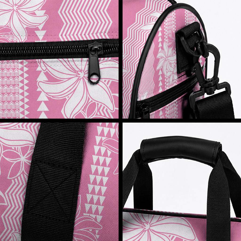 Hawaii Kakau Tribal Duffle Bag With Pink Tiare LT05 - Polynesian Pride