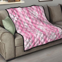 Hawaii Kakau Tribal Quilt With Pink Tiare