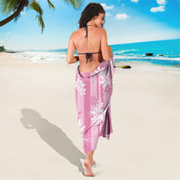Hawaii Kakau Tribal Sarong With Pink Tiare