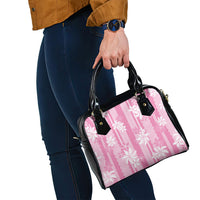 Hawaii Kakau Tribal Shoulder Handbag With Pink Tiare