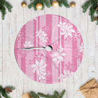 Hawaii Kakau Tribal Tree Skirt With Pink Tiare LT05 Casual Pink - Polynesian Pride