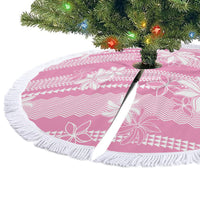 Hawaii Kakau Tribal Tree Skirt With Pink Tiare LT05 - Polynesian Pride