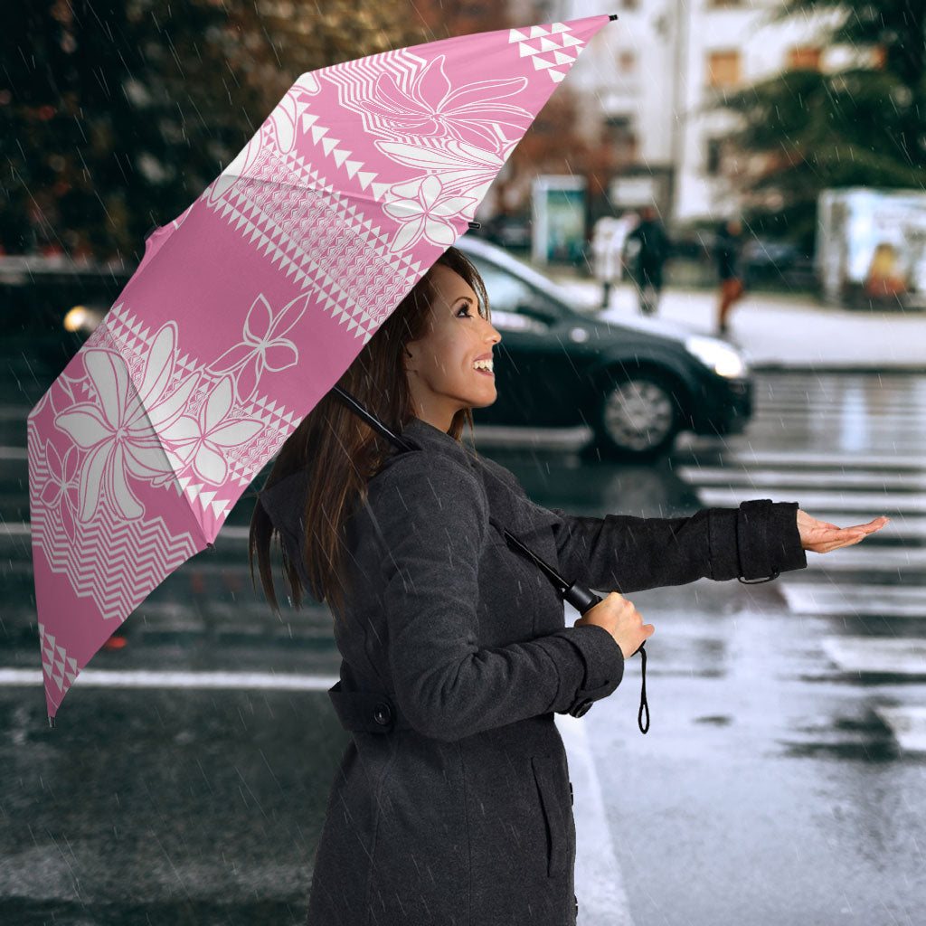 Hawaii Kakau Tribal Umbrella With Pink Tiare