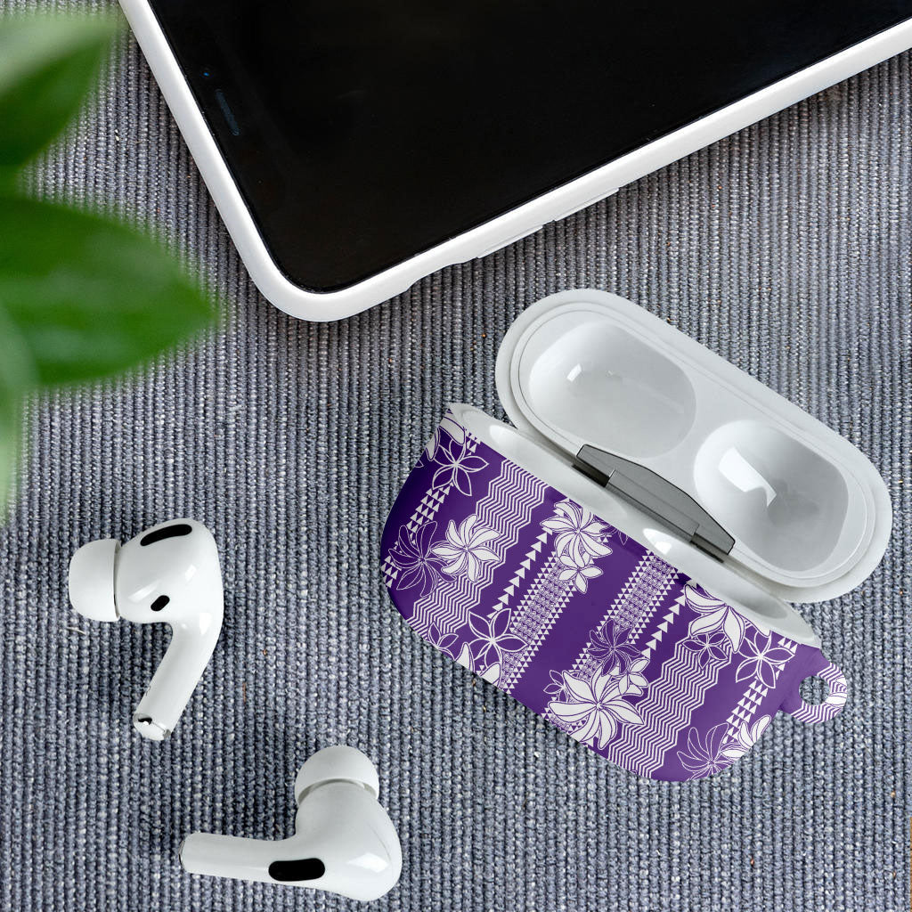 Hawaii Kakau Tribal AirPods Case With Purple Tiare