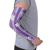 Hawaii Kakau Tribal Arm Sleeves With Purple Tiare