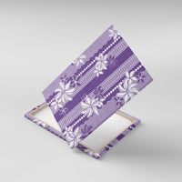 Hawaii Kakau Tribal Canvas Wall Art With Purple Tiare