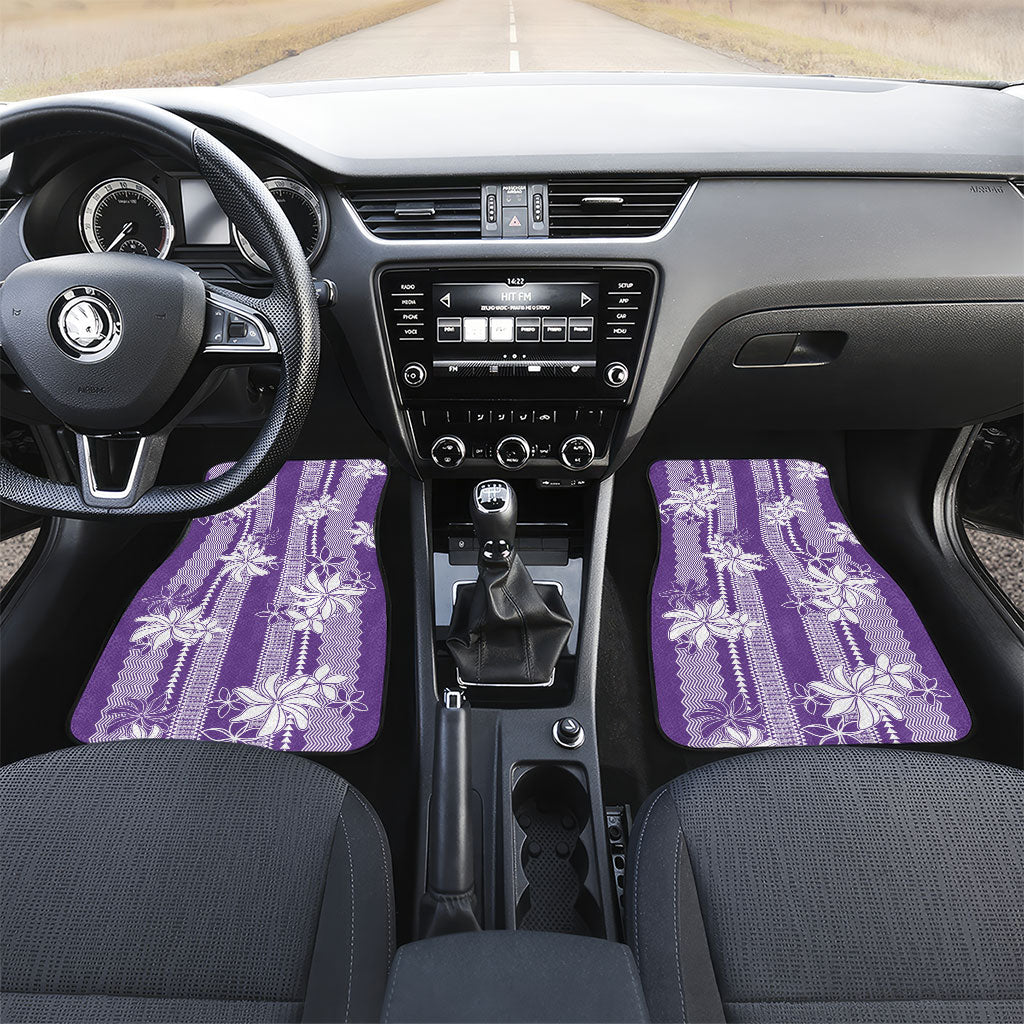 Hawaii Kakau Tribal Car Mats With Purple Tiare