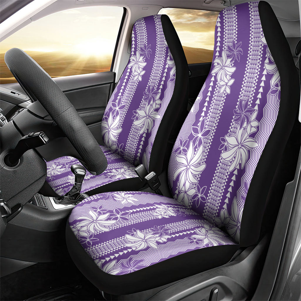 Hawaii Kakau Tribal Car Seat Cover With Purple Tiare