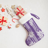 Hawaii Kakau Tribal Christmas Stocking With Purple Tiare LT05 - Polynesian Pride