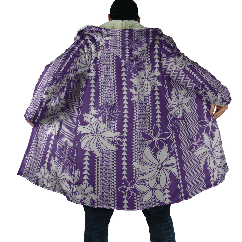 Hawaii Kakau Tribal Cloak With Purple Tiare