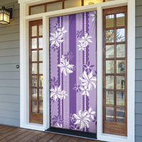 Hawaii Kakau Tribal Door Cover With Purple Tiare
