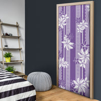Hawaii Kakau Tribal Door Cover With Purple Tiare