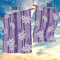 Hawaii Kakau Tribal Garden Flag With Purple Tiare