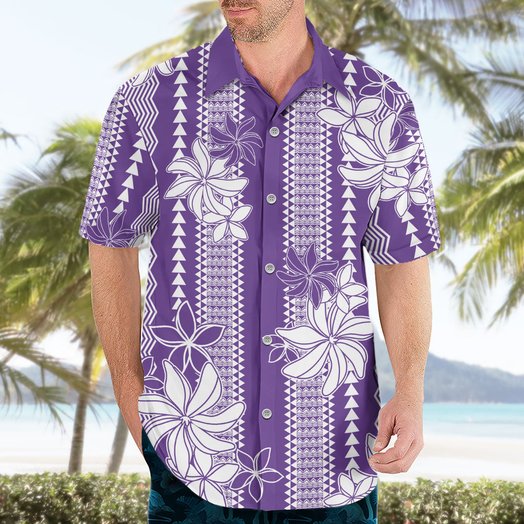 Hawaii Kakau Tribal Hawaiian Shirt With Purple Tiare