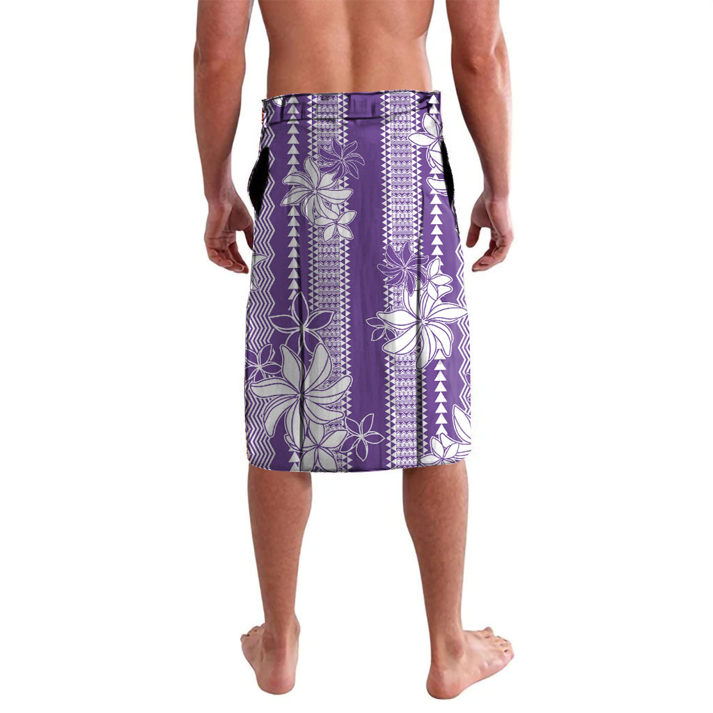 Hawaii Kakau Tribal Lavalava With Purple Tiare