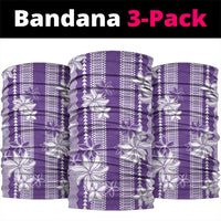 Hawaii Kakau Tribal Neck Gaiter With Purple Tiare