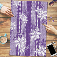 Hawaii Kakau Tribal Puzzle With Purple Tiare