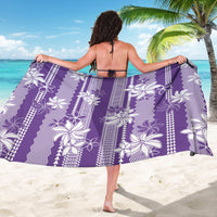 Hawaii Kakau Tribal Sarong With Purple Tiare
