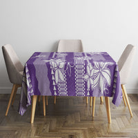 Hawaii Kakau Tribal Tablecloth With Purple Tiare
