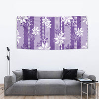 Hawaii Kakau Tribal Tapestry With Purple Tiare
