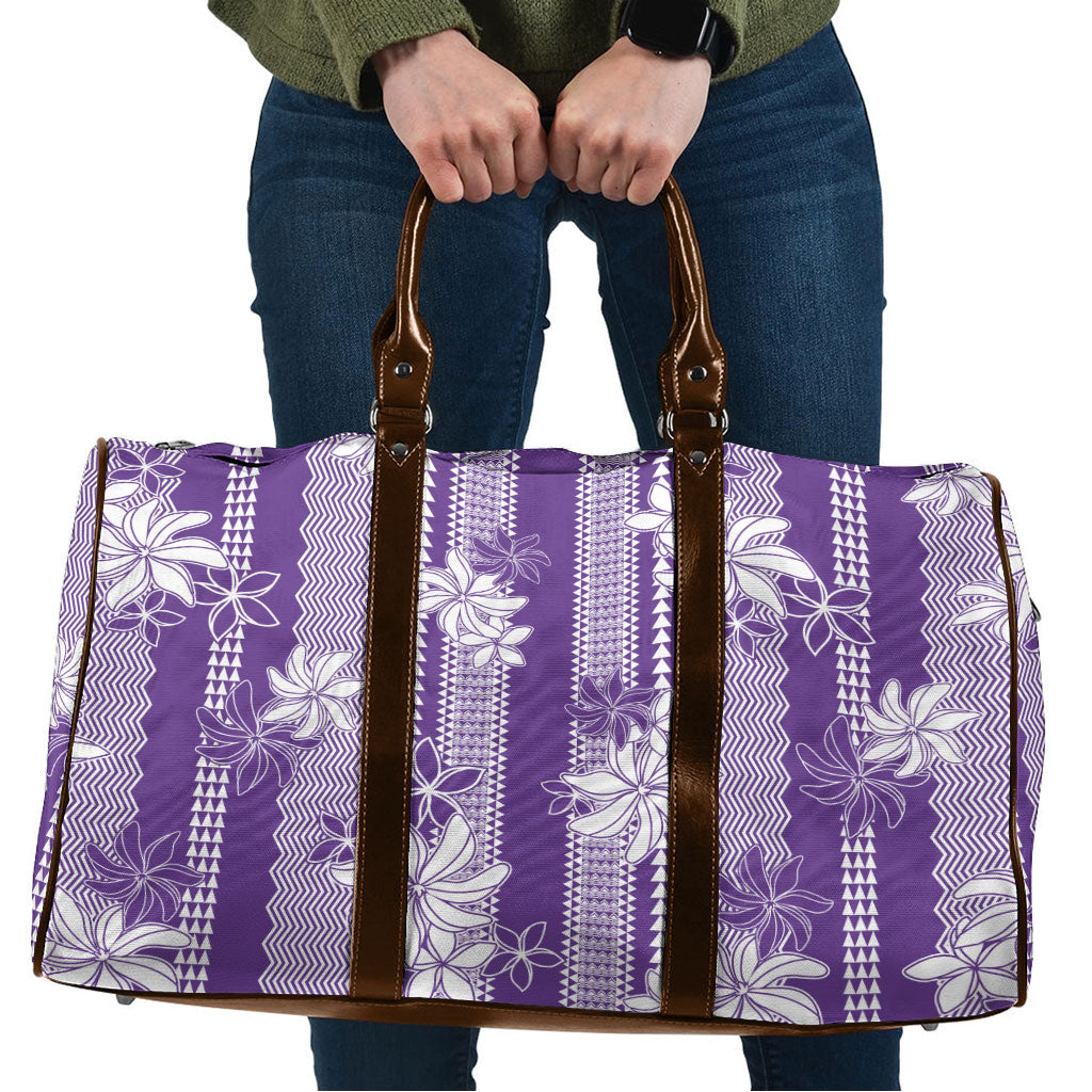 Hawaii Kakau Tribal Travel Bag With Purple Tiare