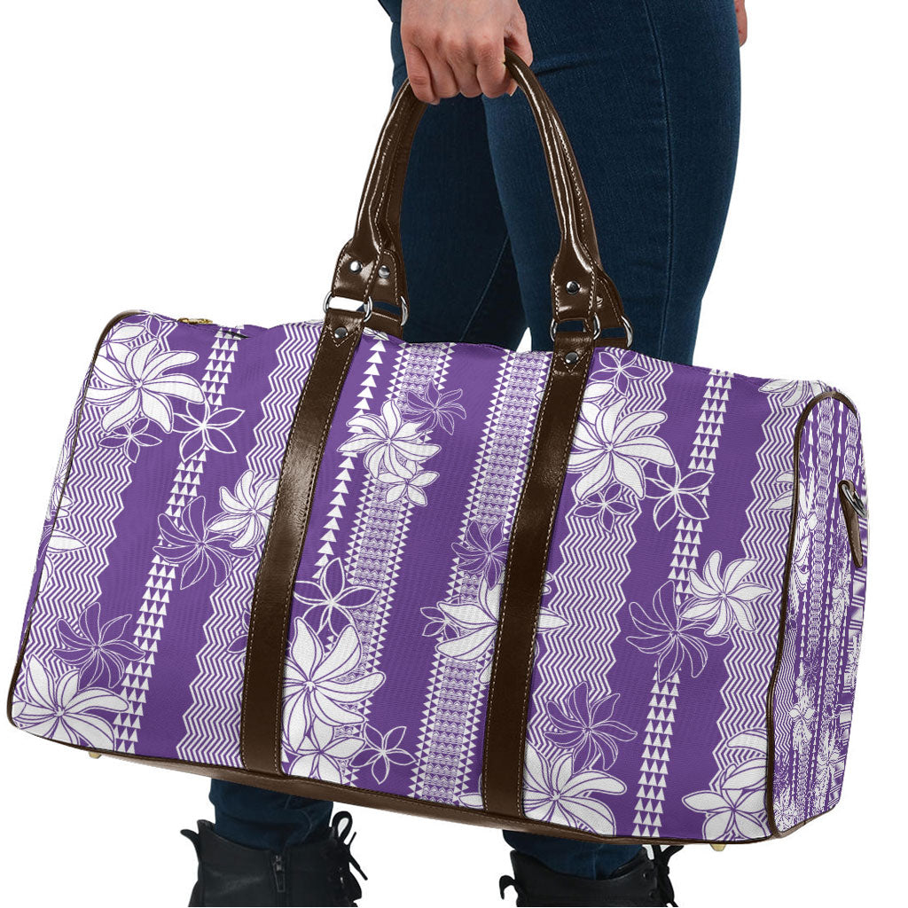 Hawaii Kakau Tribal Travel Bag With Purple Tiare