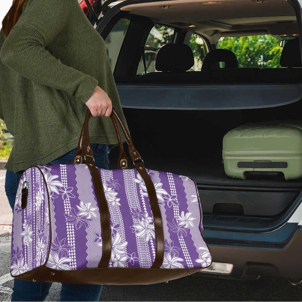 Hawaii Kakau Tribal Travel Bag With Purple Tiare