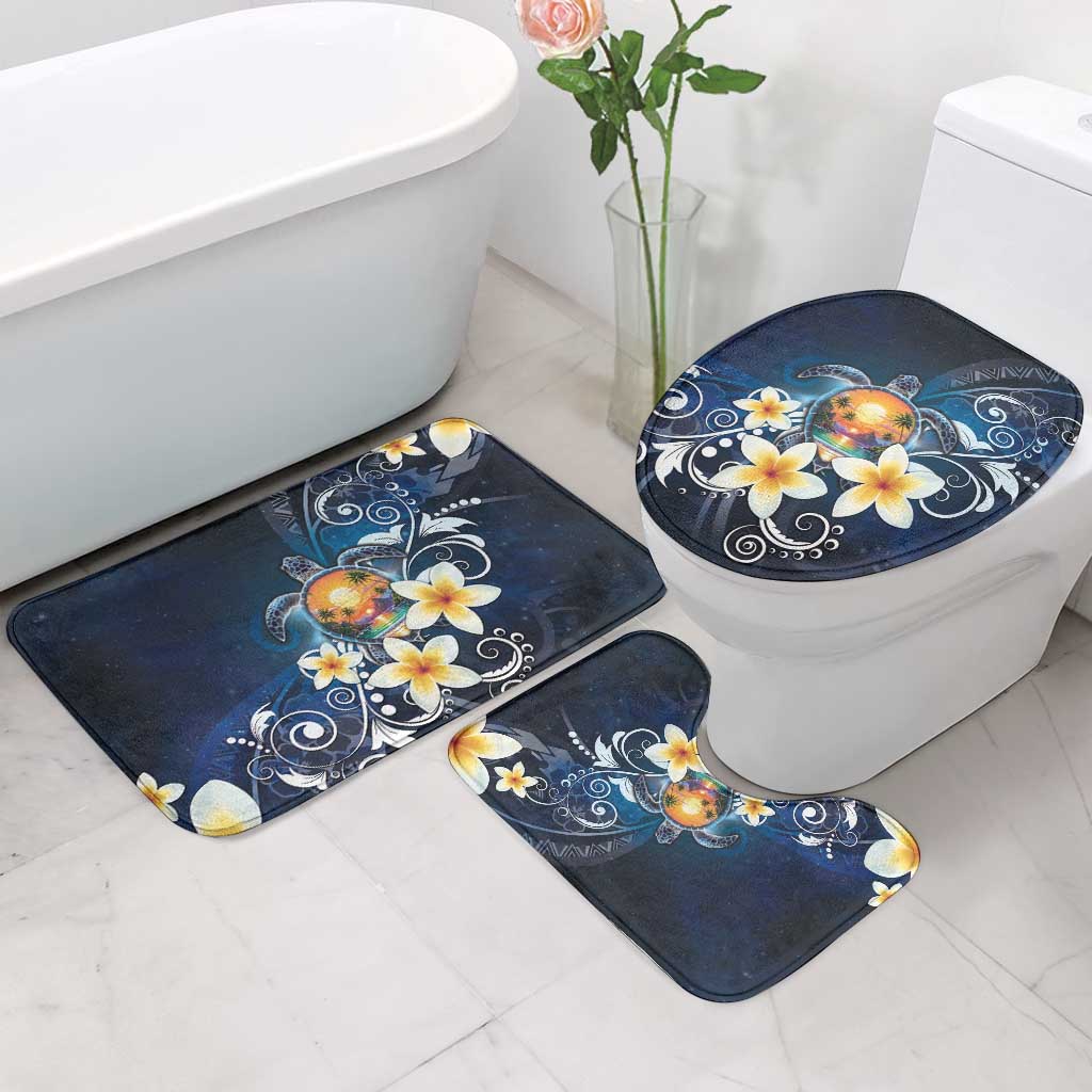 Hawaii Honu Bathroom Set Polynesian Curves Plumeria - Polynesian Pride