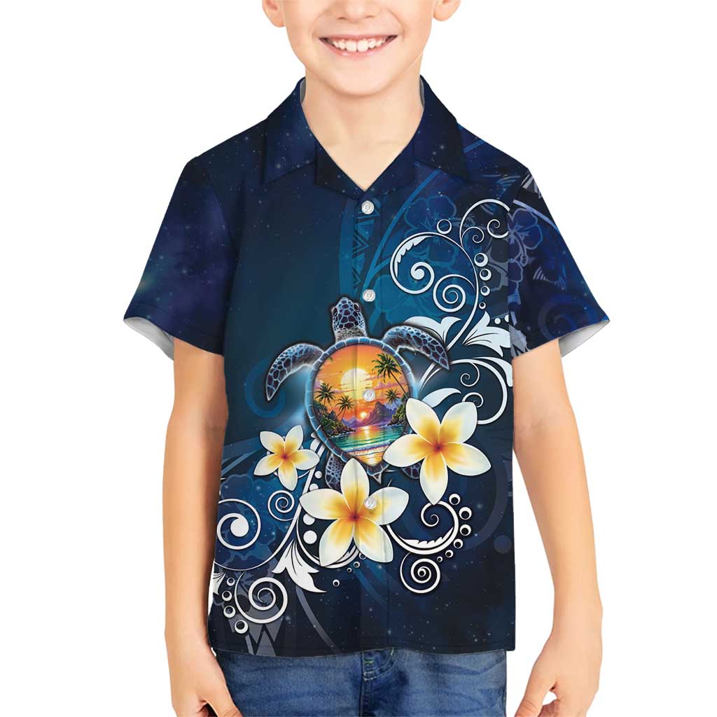 Hawaii Honu Family Matching Long Sleeve Bodycon Dress and Hawaiian Shirt Polynesian Curves Plumeria - Polynesian Pride