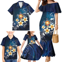 Hawaii Honu Family Matching Mermaid Dress and Hawaiian Shirt Polynesian Curves Plumeria - Polynesian Pride