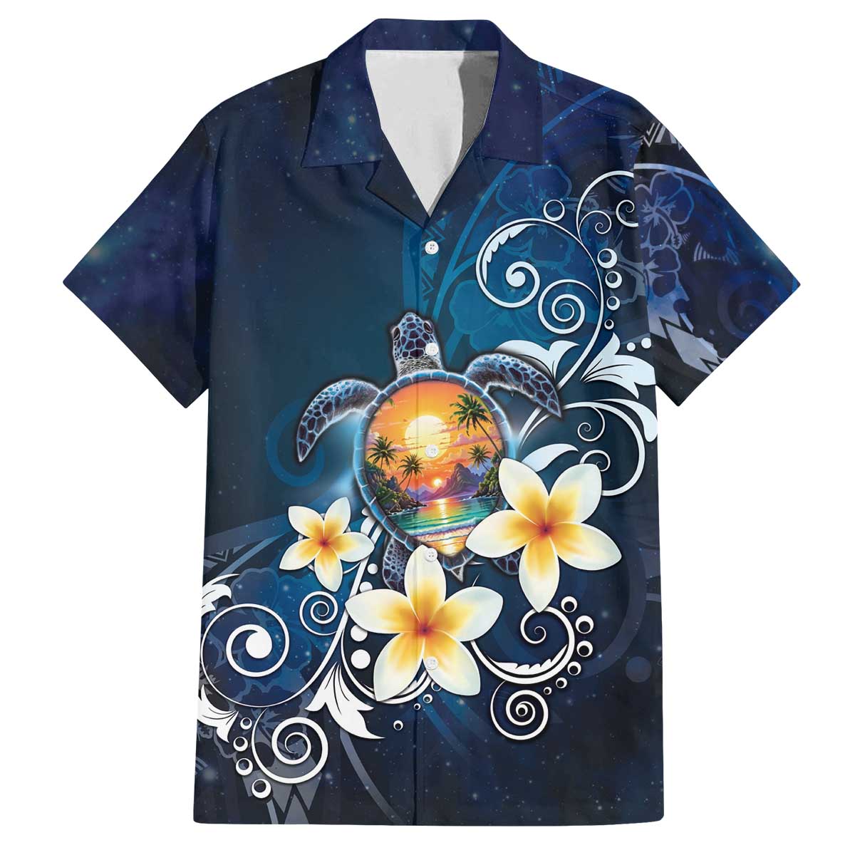 Hawaii Honu Family Matching Off The Shoulder Long Sleeve Dress and Hawaiian Shirt Polynesian Curves Plumeria - Polynesian Pride