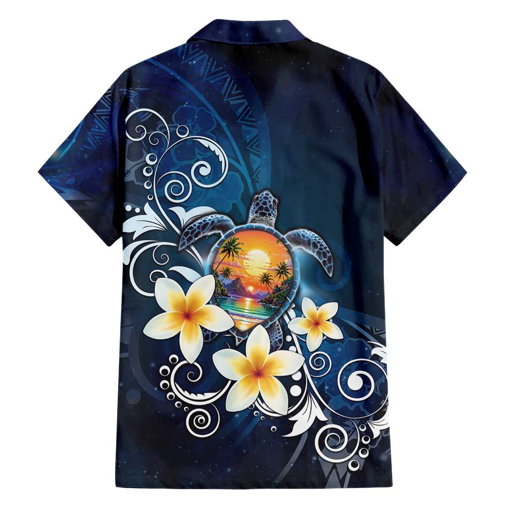 Hawaii Honu Family Matching Short Sleeve Bodycon Dress and Hawaiian Shirt Polynesian Curves Plumeria - Polynesian Pride