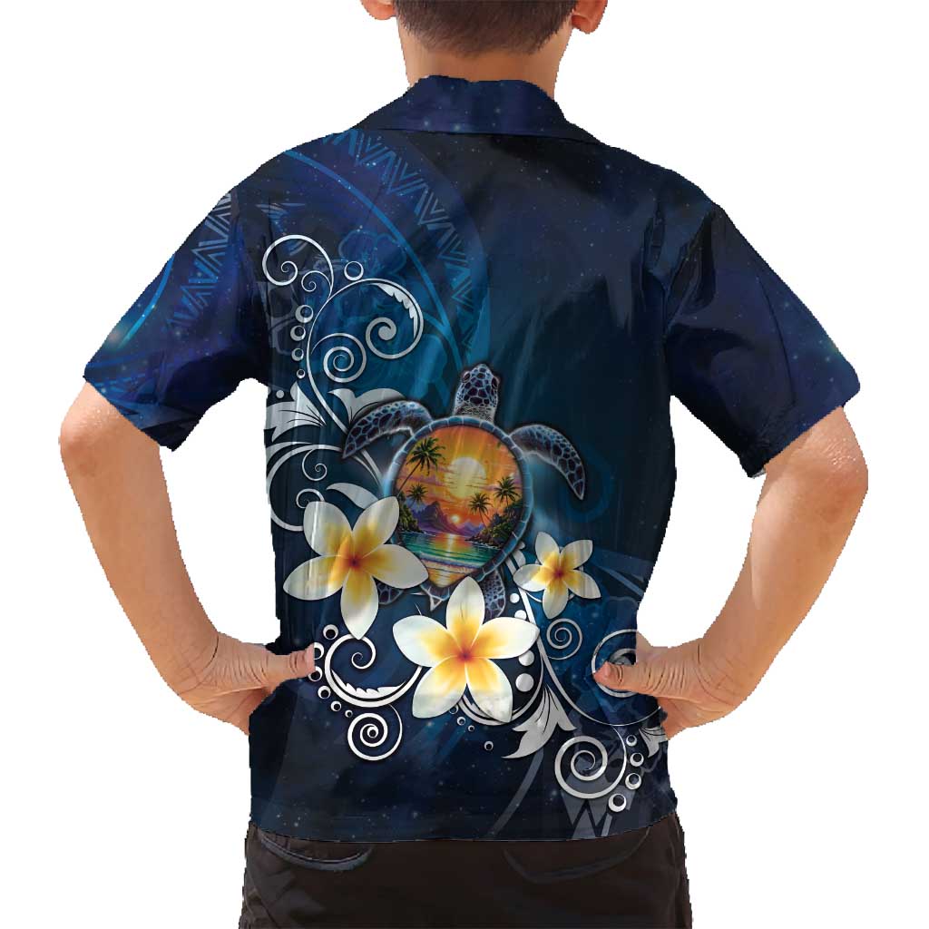 Hawaii Honu Family Matching Tank Maxi Dress and Hawaiian Shirt Polynesian Curves Plumeria - Polynesian Pride