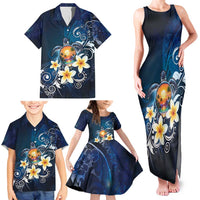 Hawaii Honu Family Matching Tank Maxi Dress and Hawaiian Shirt Polynesian Curves Plumeria - Polynesian Pride