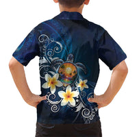 Hawaii Honu Kid Hawaiian Shirt Polynesian Curves Plumeria - Polynesian Pride