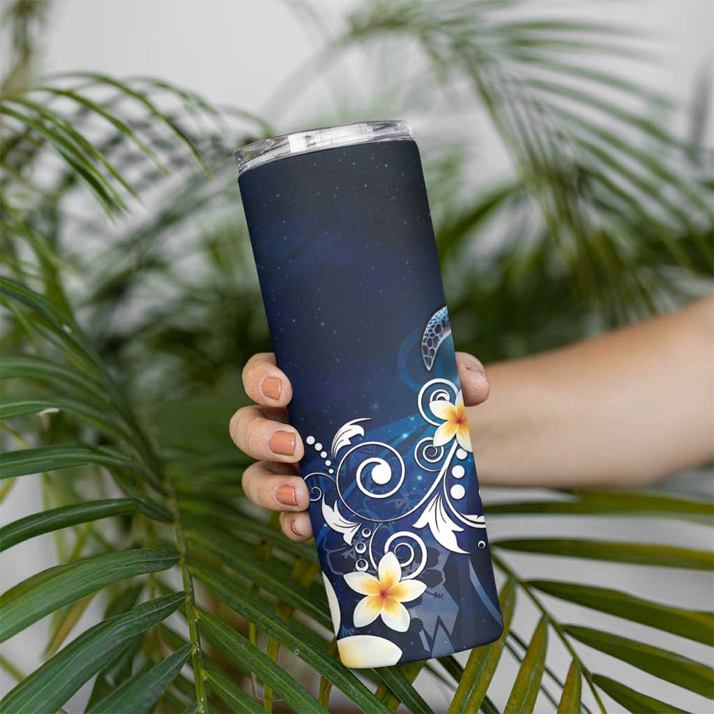Hawaii Honu Skinny Tumbler Polynesian Curves Plumeria - Polynesian Pride