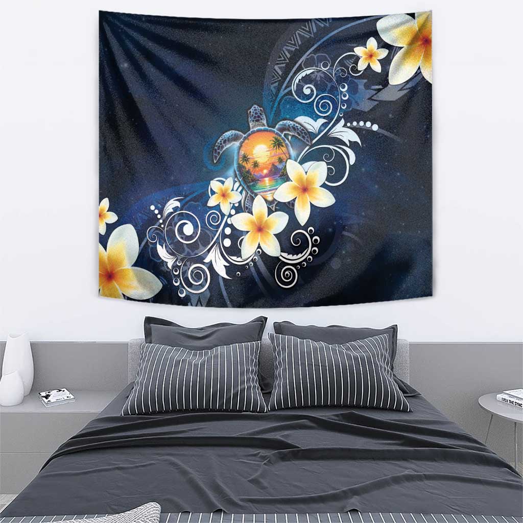 Hawaii Honu Tapestry Polynesian Curves Plumeria - Polynesian Pride