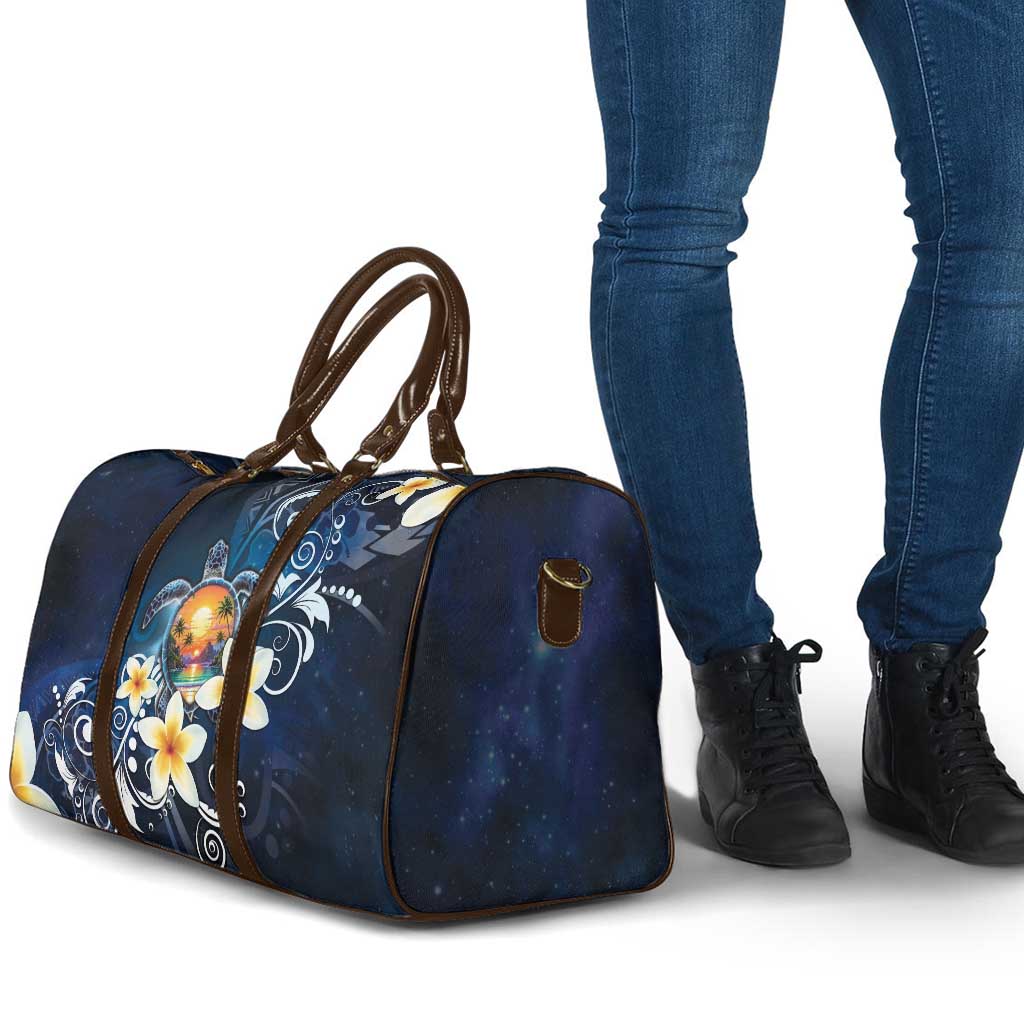 Hawaii Honu Travel Bag Polynesian Curves Plumeria - Polynesian Pride