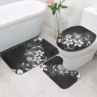 Hawaii Honu Bathroom Set Polynesian Curves Plumeria Grayscale - Polynesian Pride
